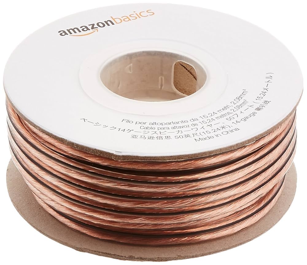 AmazonBasics スピーカーケーブル 14ゲージ 100フィート Amazon.com: Amazon Basics 14-gauge Audio Speaker Wire Cable